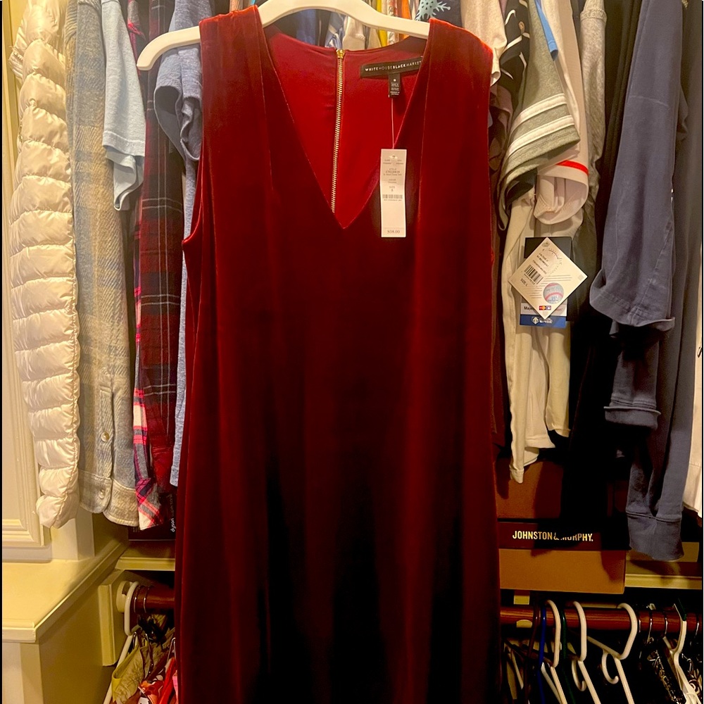 Brand new velvet dress in a deep red color from WHBM never worn!  Size 8
